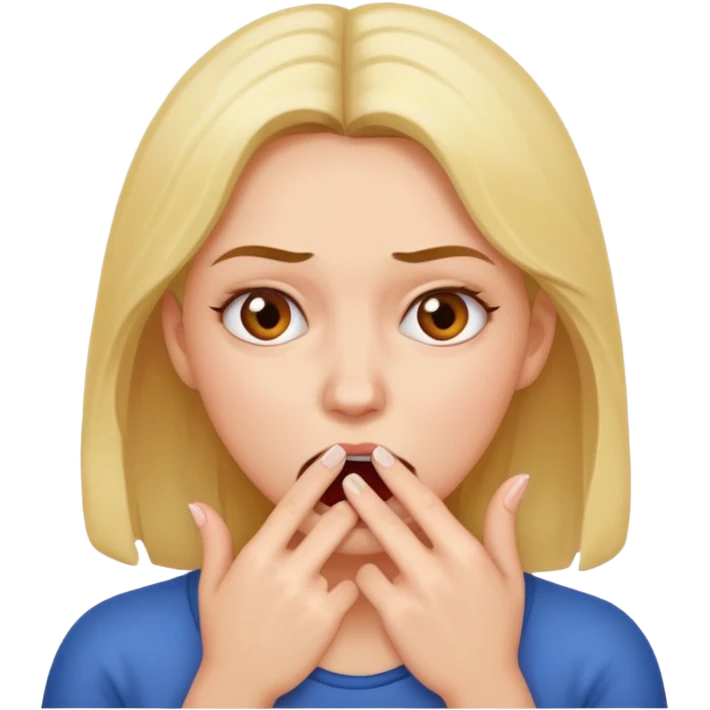 Woman biting her fingers emoji