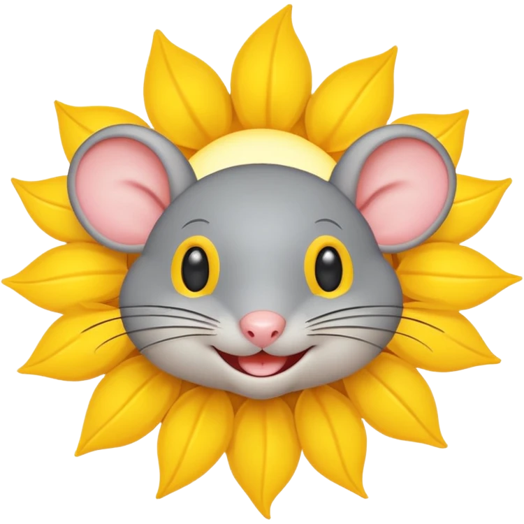 A gray mouse inside of a sun ☀️ 🐭 emoji