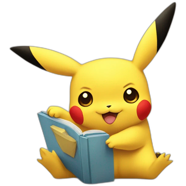 Pikachu assis et mignon emoji
