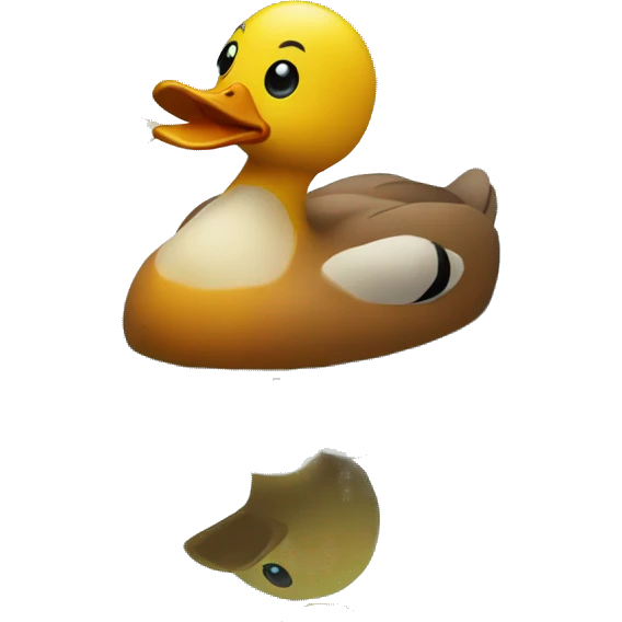 Duck swimming in a pond in autumn emoji