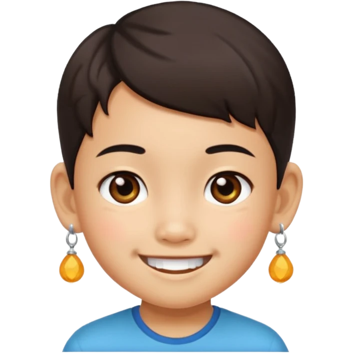 zesty short chinese kid with earings emoji