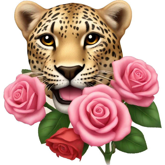 Roses with leoprint emoji