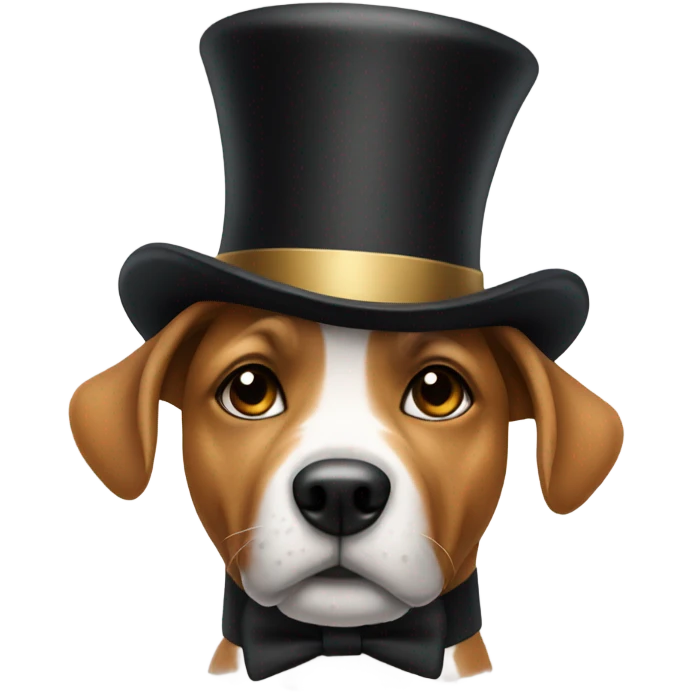 Dog with a top hat emoji