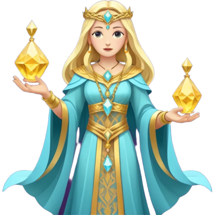 fantasy magic goddess tarot card low poly emoji