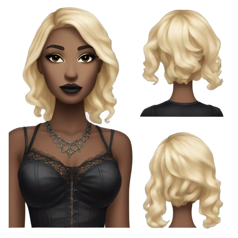 hyper realistic goth blonde victoria secret model emoji