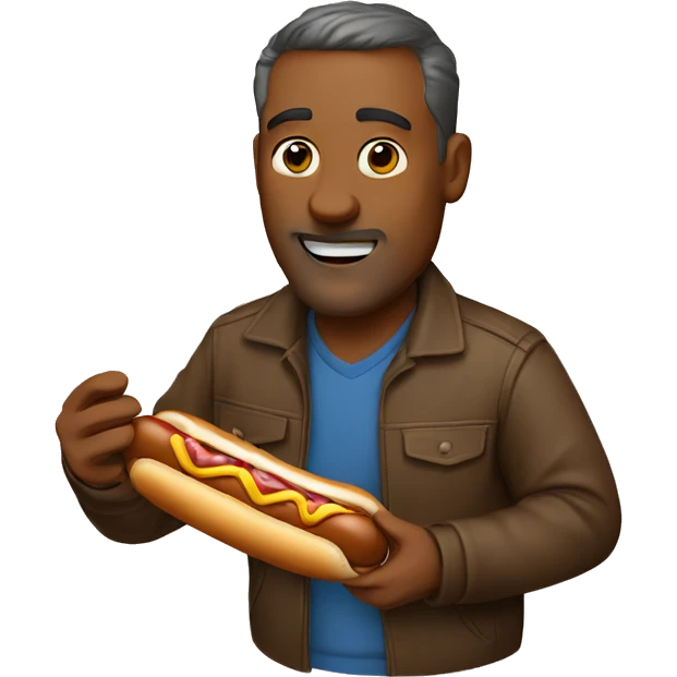 Dad eating a hot dog emoji