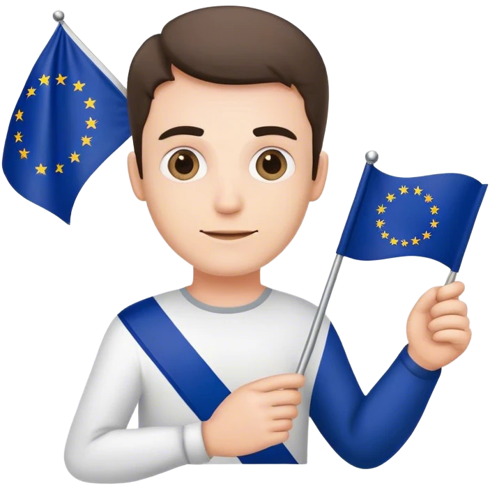 european union enthusiast with flag man emoji
