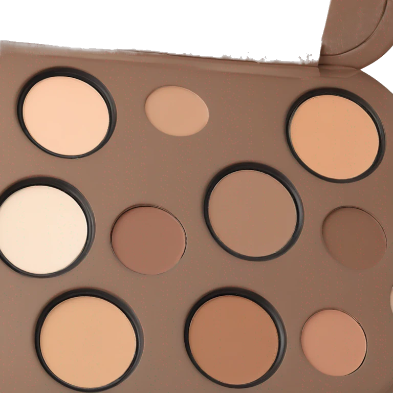 eyeshadows palette with matte shadows in nude shades emoji