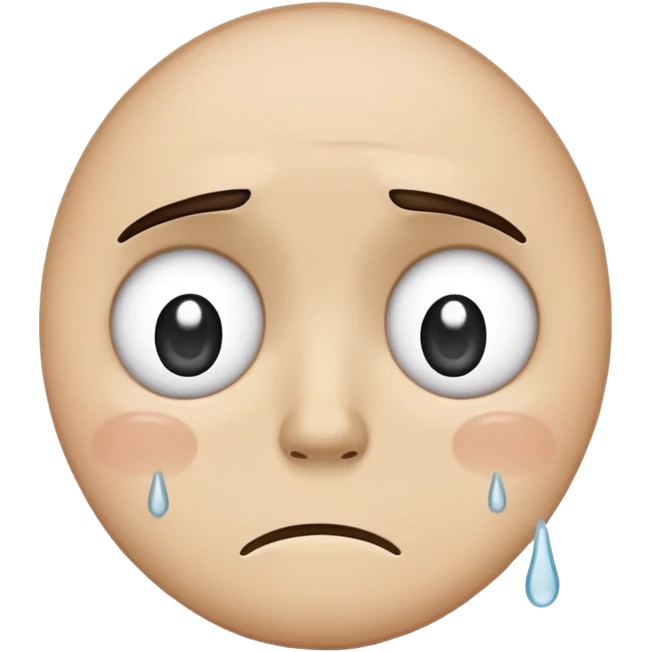 Sad emoji in a hand-drawn, sketch style, with a single tear and a frown. emoji
