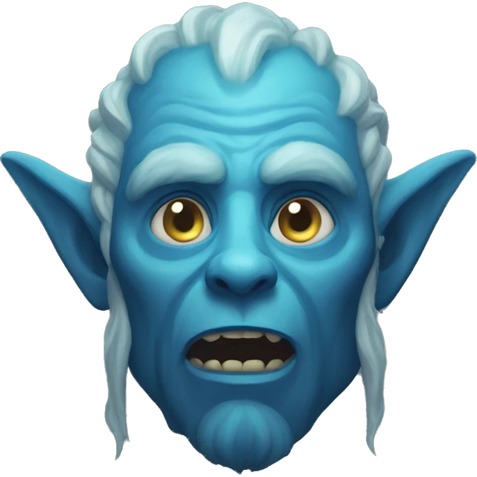 surprised stunned, firbolg spectral giant blue emoji