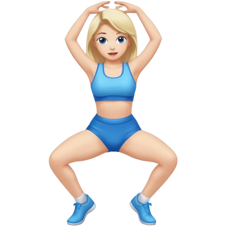 girl twerking, blue background emoji