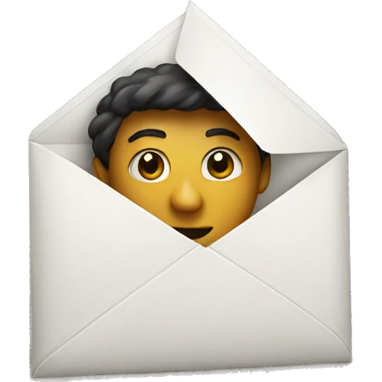 Person coming out of envelope emoji