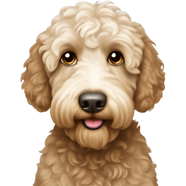 perro raza labradoodle color marrón clarito emoji