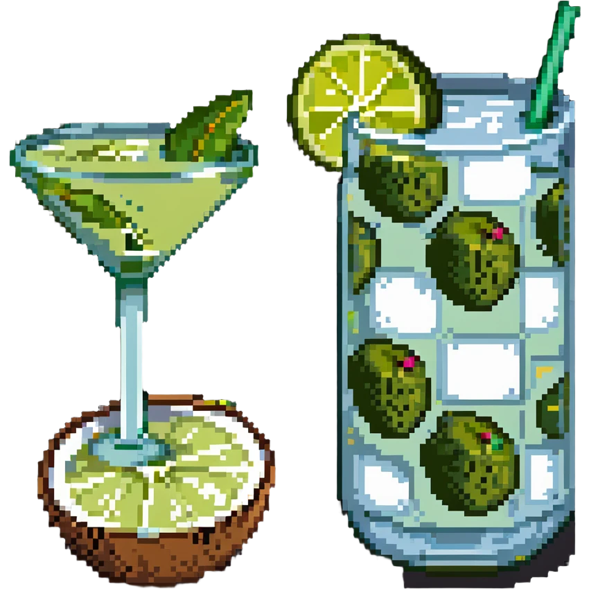 coconut water and caipirinha together emoji