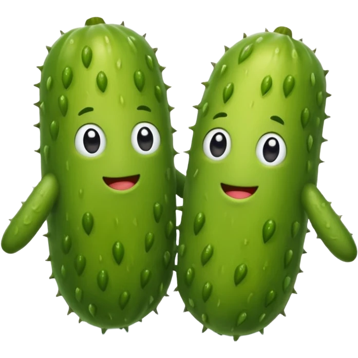 Two pickle holding hands  emoji