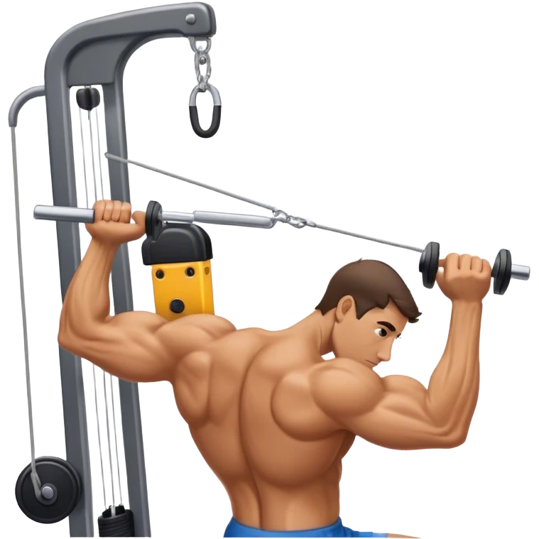 side-view man cable-machine tricep-pushdown emoji