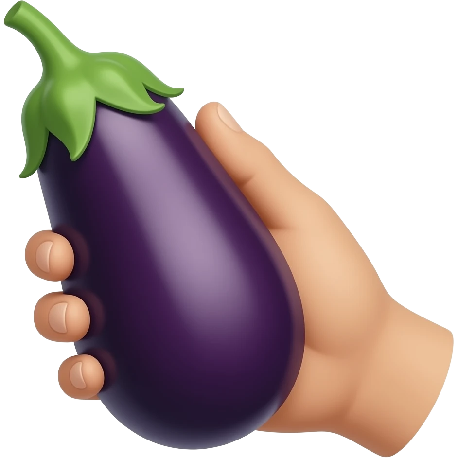 Hand Holding Eggplant emoji