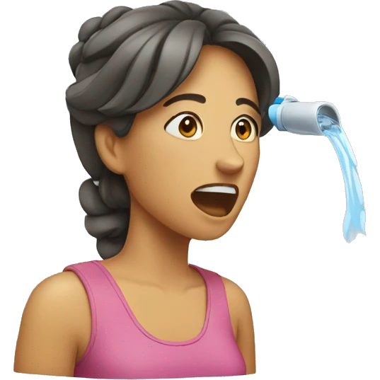woman spitting out water emoji