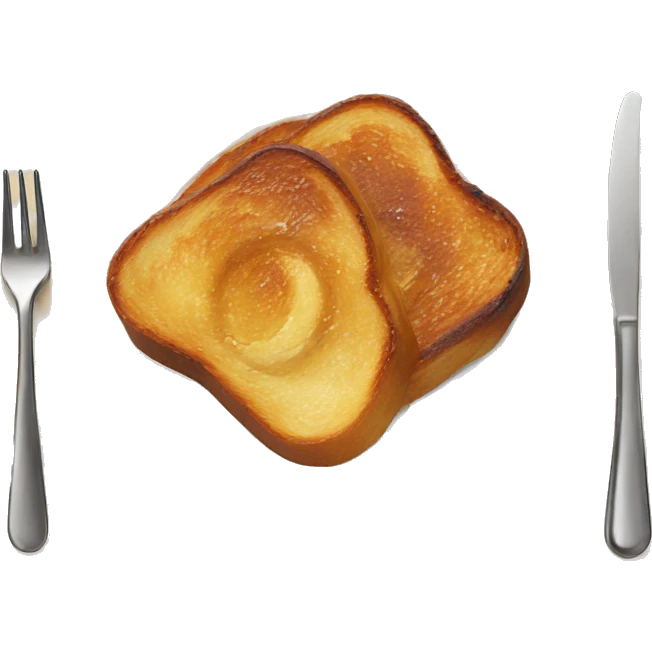 french toast on a white plate emoji