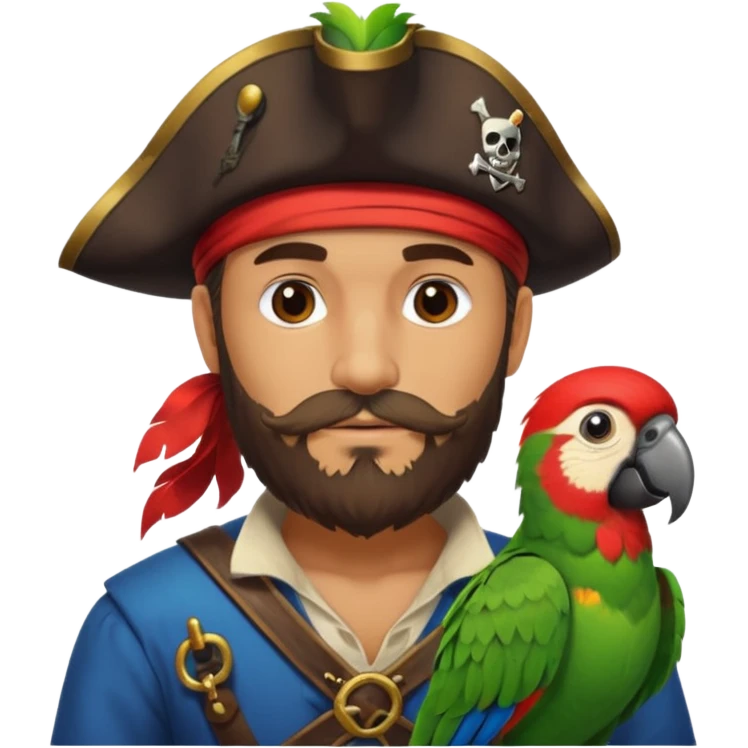 pirate and parrot emoji