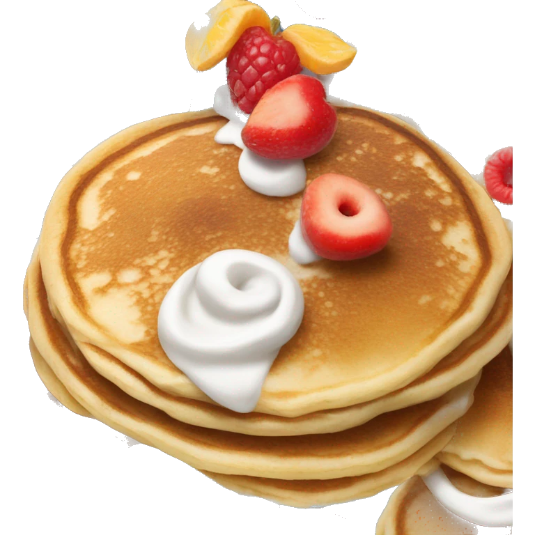 pancakes with fruit loops and whip cream  emoji