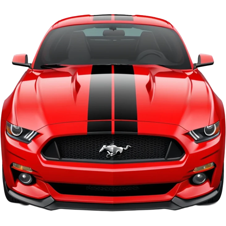 Ford Mustang with center black strip design and in written 309 and in front real pnky emoji
