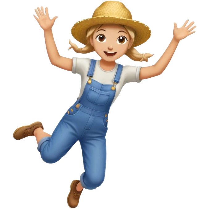 Agricultrice qui saute de joie emoji
