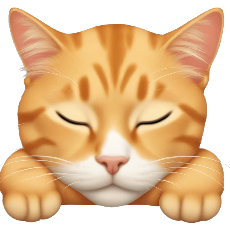orange cat sleeping with blonde hair girl emoji