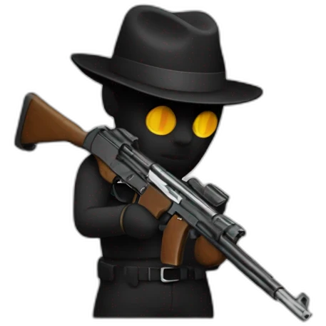 noir avec un fusil emoji