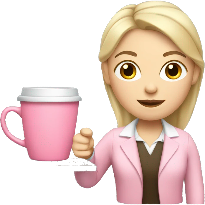 Russian Pink Teacher  with coffee cup emoji