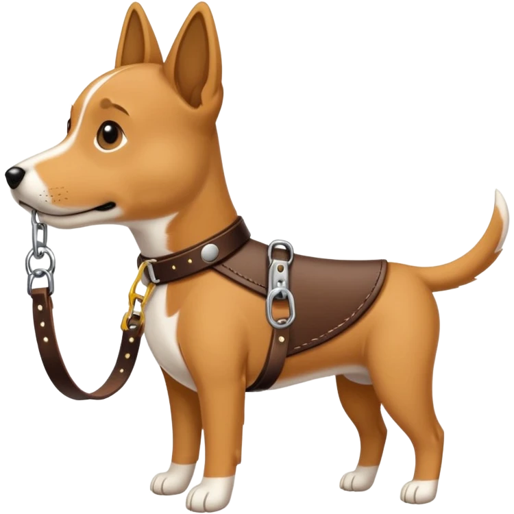A leash clipped onto a collar that is being pulled on emoji