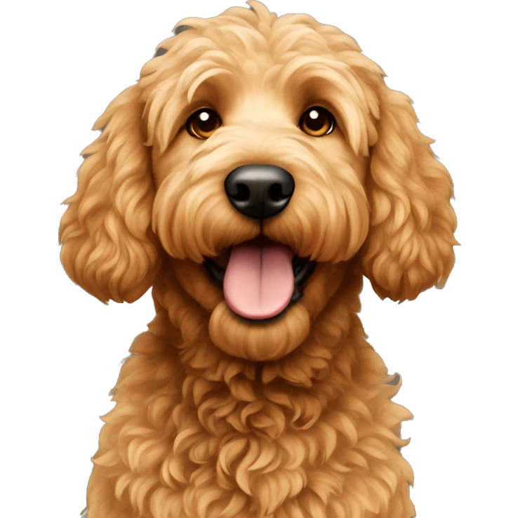 Golden doodle with brown ears emoji