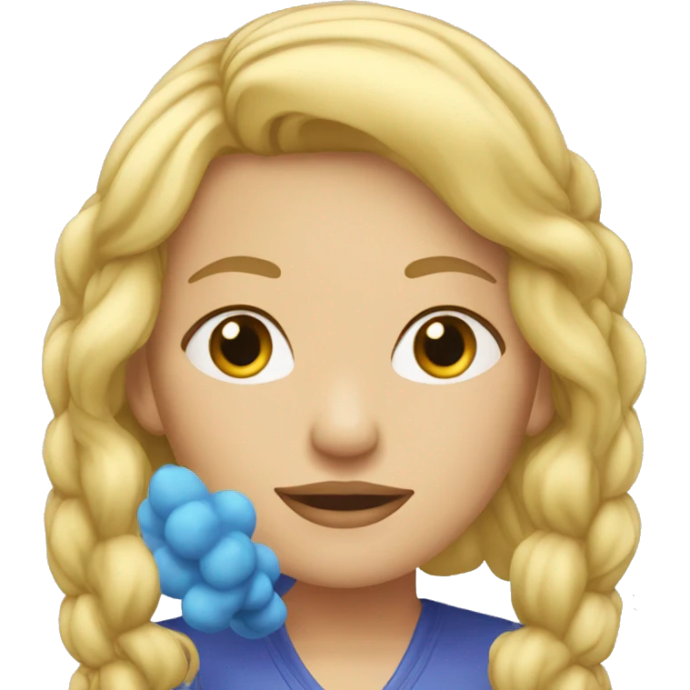 Femme blonde qui fume une puff emoji