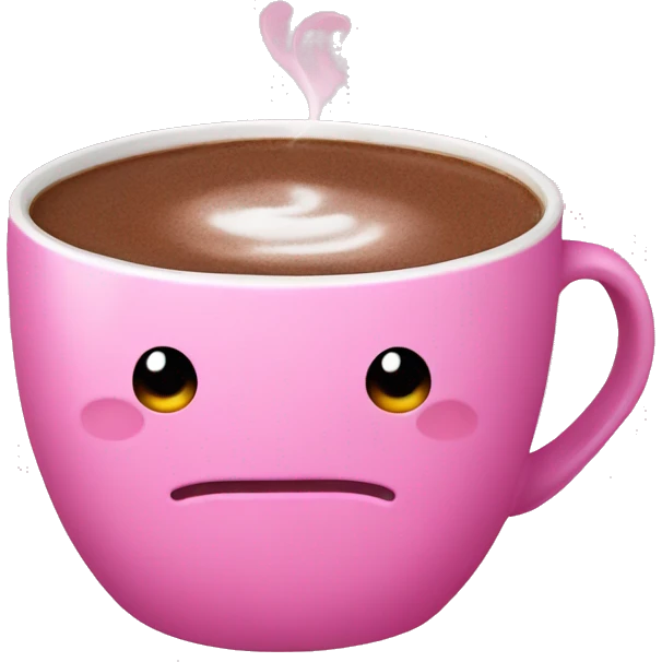 hot chocolate in pink mug emoji
