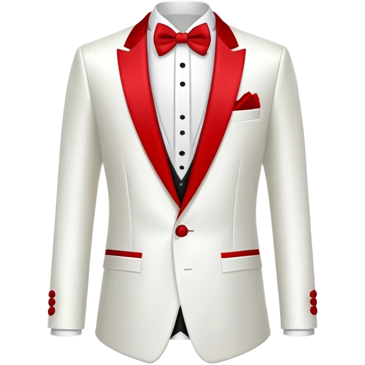 red and white formal tuxedo suit emoji