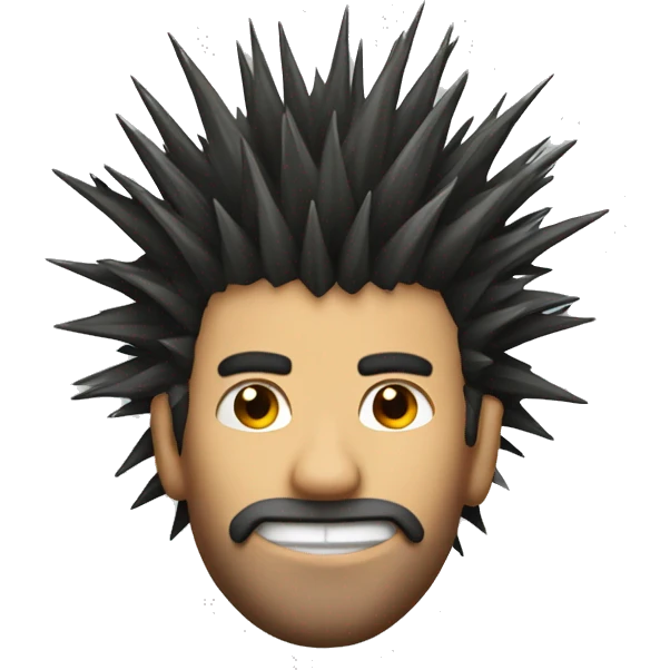 Spiky hair, man emoji
