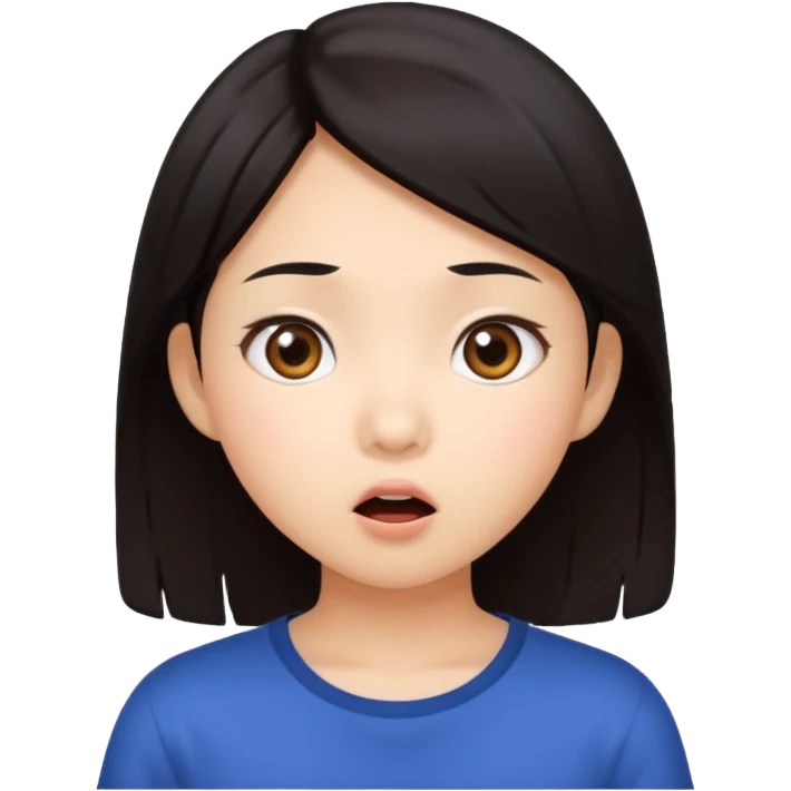 asian girl surprise face emoji