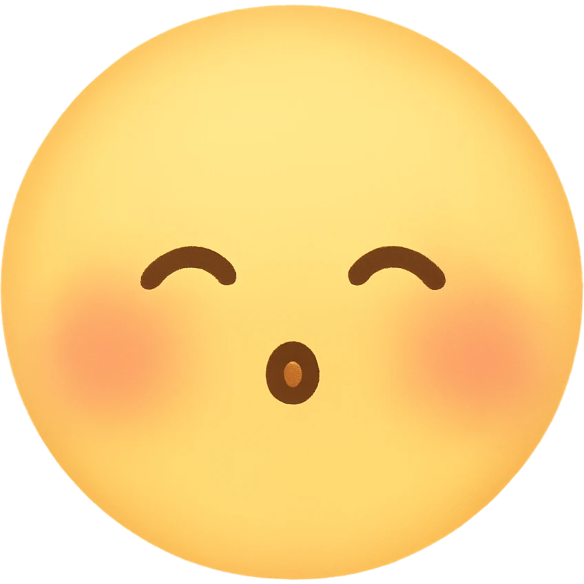 cute emoji, blushing cheeks, tiny mouth, soft expression, no background emoji