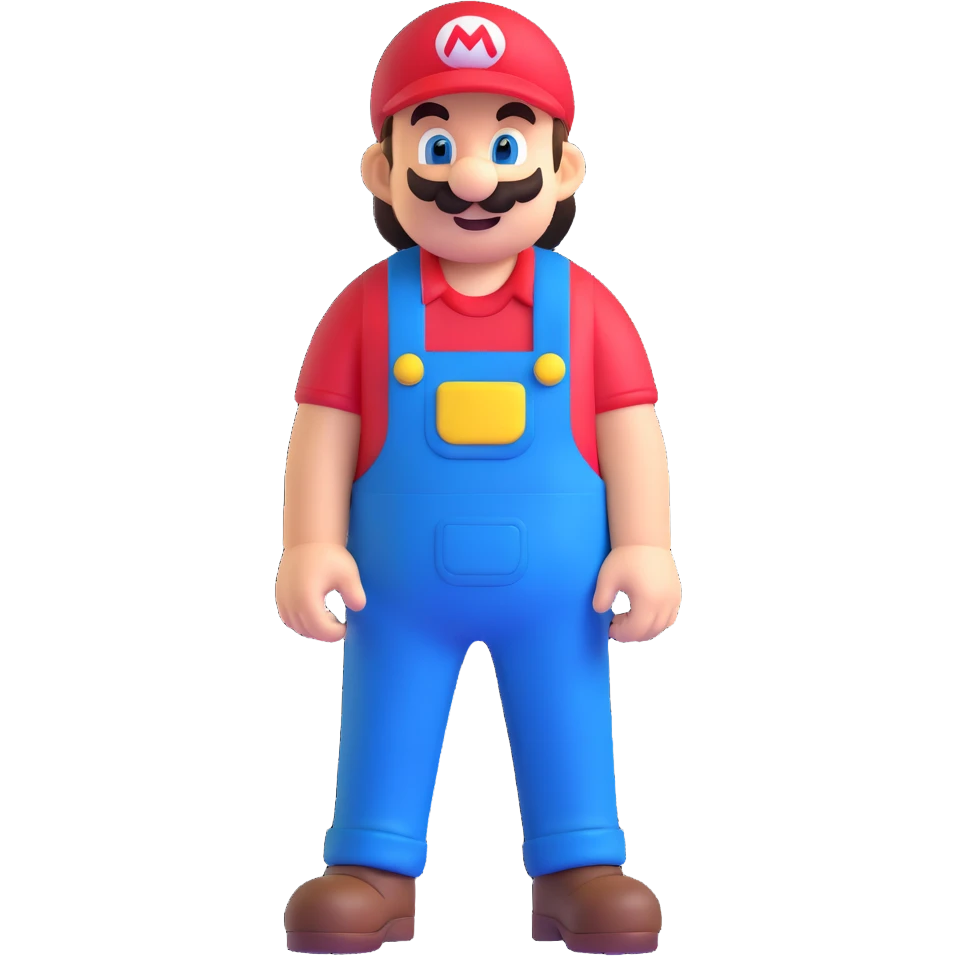 Mario with red shirt and blue overalls emoji