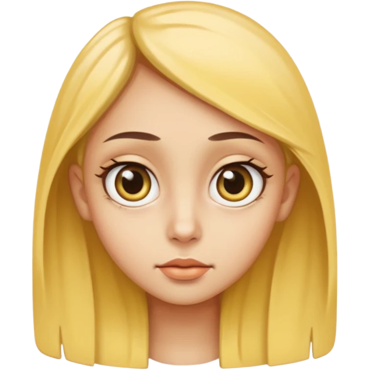 yellow head with big eyes side eyes  emoji