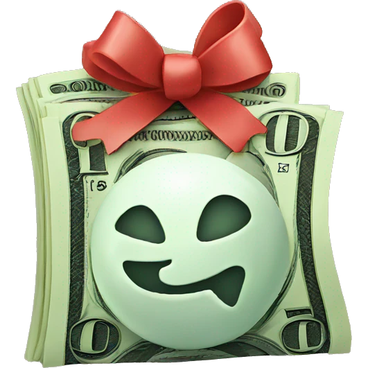 Money with a bow emoji