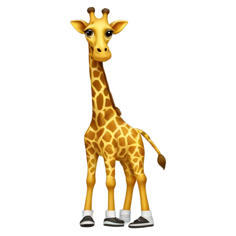 giraffe with shoes emoji