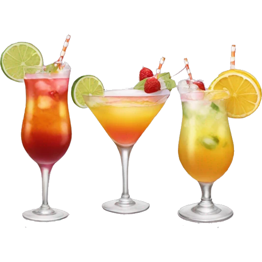 four cats clinking cocktails emoji