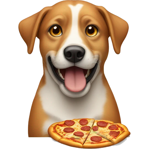Dog eating pizza emoji