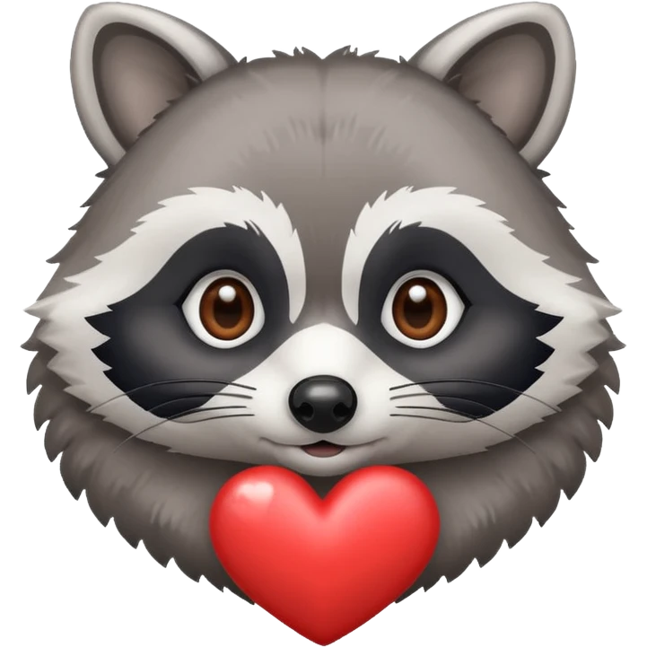 Racoon with hearteyes emoji