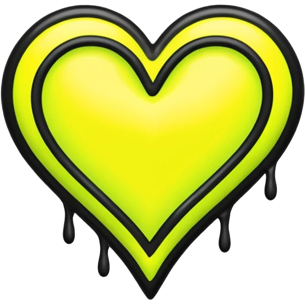 A neon yellow heart with black brushes inside the heart and The text UVP inside the heart emoji