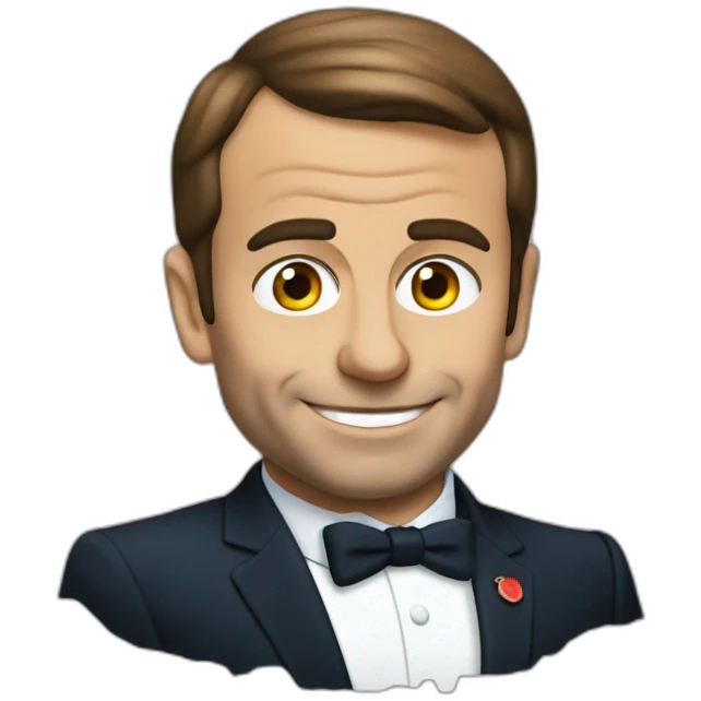 Emanuel Macron qui boit du coca bleu emoji