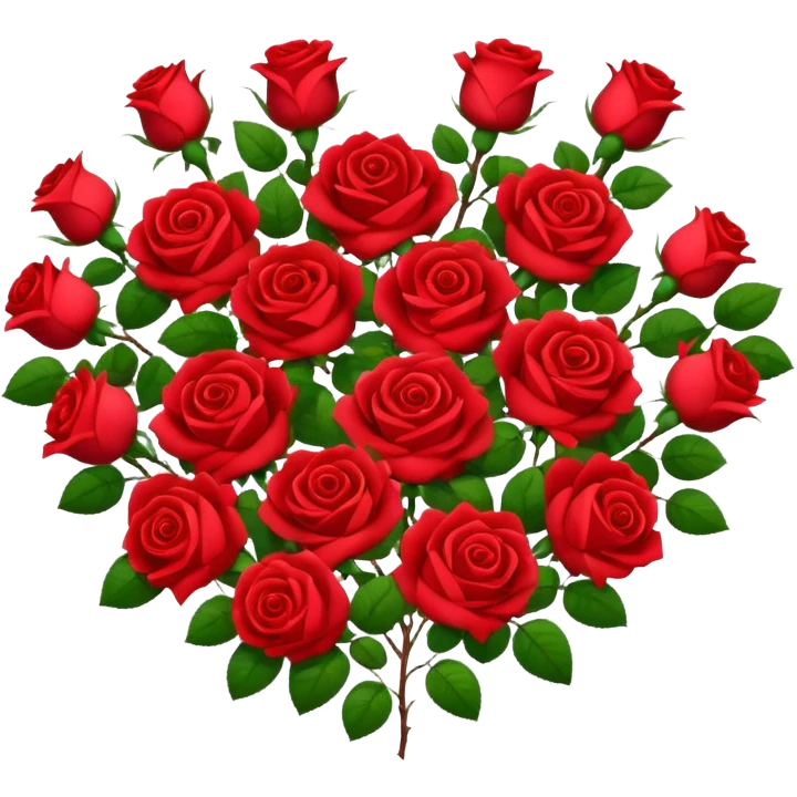 Rose bush heart emoji
