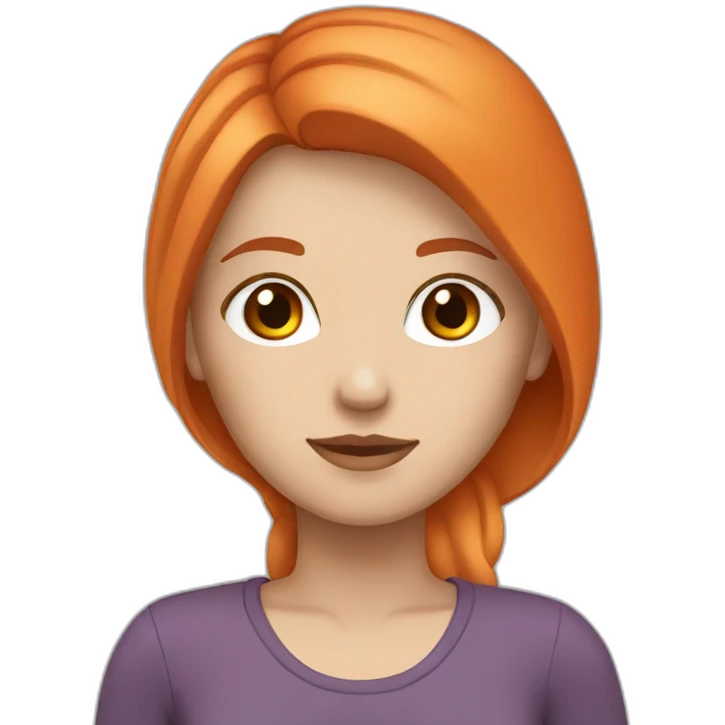 White Girl with brown eyes and orange hair emoji