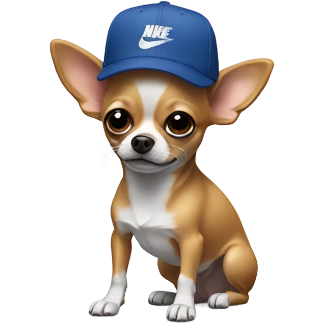 Chihuahua wearing a nike hat emoji